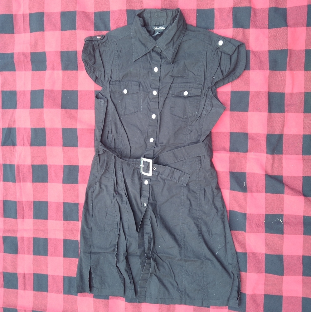 Black button down dress